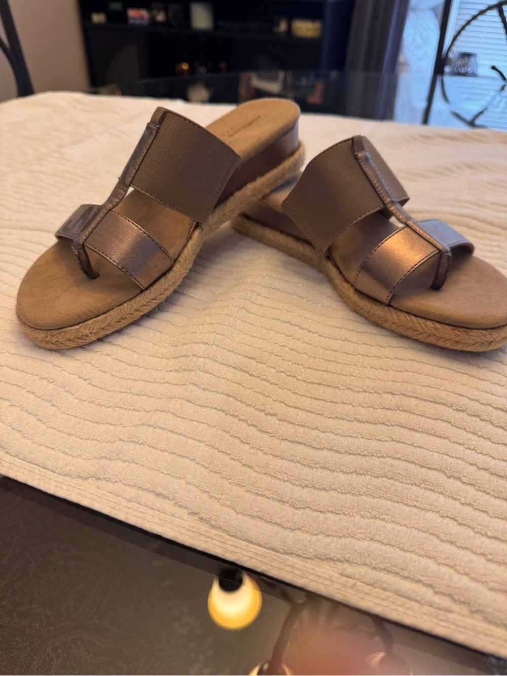 🌸LIKE NEW🌸 ADRIENNE VITTADINI BRONZE ESPADRILLE SANDALS